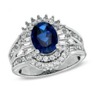 ZALES Oval Lab-Created Blue and White Sapphire Ring in 10K White Gold.jpg